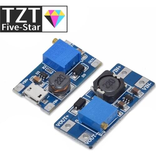 TZT MT3608 DC-DC Step Up Converter Booster Power Supply Module Boost Step-up Board MAX output 28V 2A diy kit