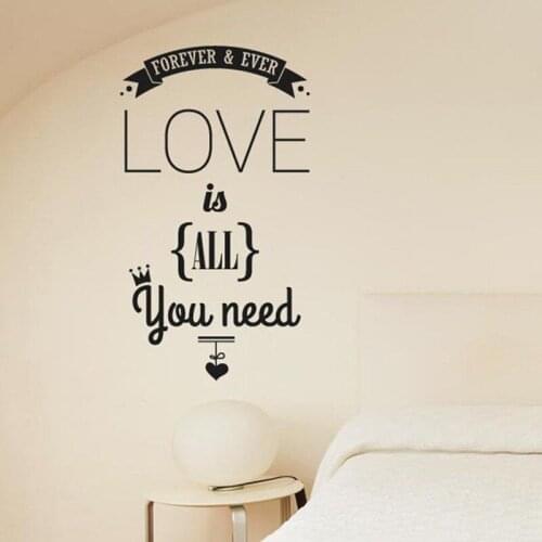 YOYOYU Vinyl Wall Decal Forever And Ever "Love Is All You Need" Inspiration Quotes Interior Decoration Stickers FD195