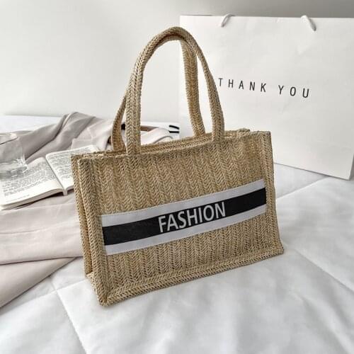 Large Capacity Straw Tote Bags Women Handmade Woven Basket Bolsa Summer Bohemian Beach Shoulder Bags Luxury Brand Travel Handbag