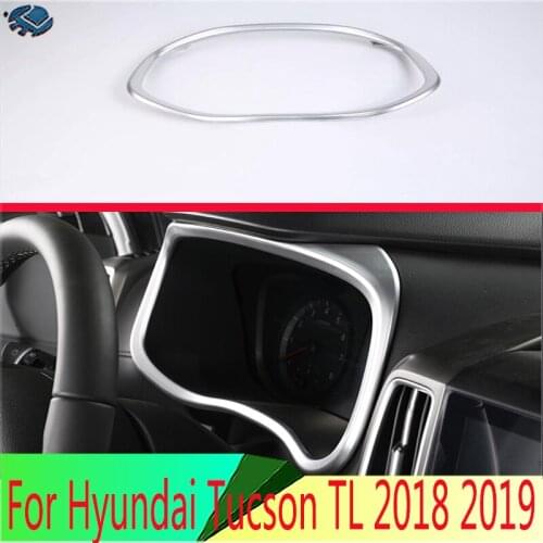 For Hyundai ix35 2018 2019 ABS Pearl Chrome Interior Instrument Panel Around trim