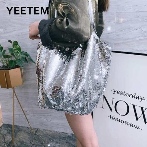 Sequin Handbags Handbags Korean Version of One-shoulder Diagonal Handbags Simple Cloth Bags Large Capacity Womens Bags