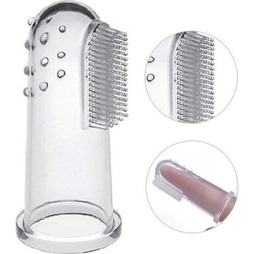 Pet Finger Toothbrush Super Soft Dog Brush Bad Breath Tartar Teeth Care Tool Dog Cat Cleaning Silicagel Pet Supplies
