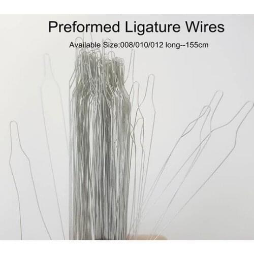008*1000 Pieces Dental Orthodontic Stainless Steel Preformed Ligatre Ties Wire Long 155cm
