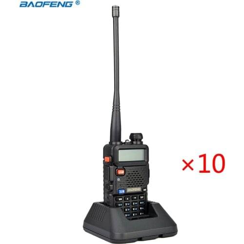10PCS BAOFENG UV-5R WALKIE TALKIE pair Black ham two way radio dual band vhf uhf Portable radio baofeng uv 5r 2 comunicador