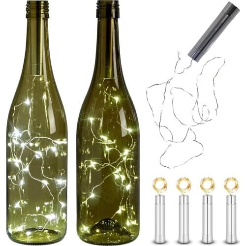 10Pcs String Lights LED Wine Bottle Lights Battery Powered Cork Shape Glass Bottle Stopper Lamp Christmas Garlands Decor