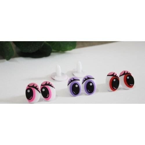 150pcs/lot 15x20mm new style lovely print toy cartoon eyes animal eyes & washer for diy plush doll findings--3colors option