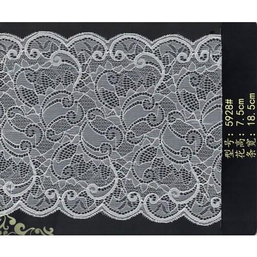 18.5cm high quality nylon spandex elastic lace trim,YX-5928