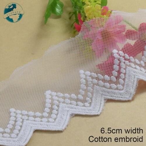 5yard 7cm width Cotton embroid lace sewing ribbon guipure trim or fabric warp knitting DIY Garment Accessories wedding lace#3360
