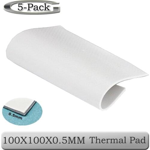 5pcs Gdstime 10cm 100mm x 100mm x 0.5mm 0.05cm Thickness White Thermal Conductive Silicone Pad