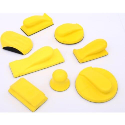 Car Polishing Sanding Disc Holder PU Foam Sand Paper Backing Polishing Pad for Woodworking Manual Polishing Yellow Sponge