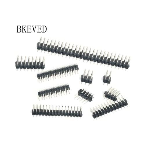 2.54mm Double Row Male 2~40P Breakaway PCB Board Pin Header Connector Strip Pinheader 2*2/3/4/6/8/10/12/15/20/40P For Arduino