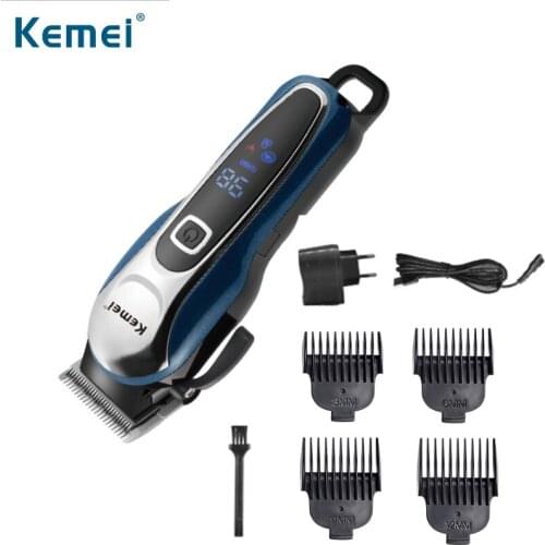 Kemei Electric Hair Trimmer for Men Professional Rechargeable Hair Clipper Haircut Machine LCD display