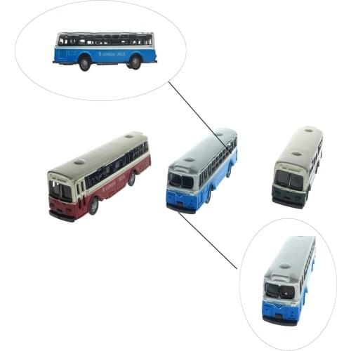 Exquisite 1/150 Train N Scale Alloy Wheels Buses Movable Architectural Sand Table Model Materials