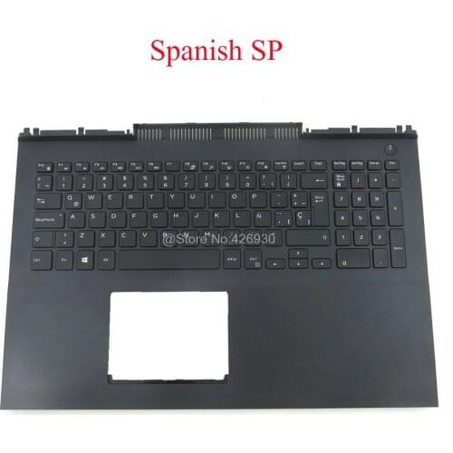 Laptop Palmrest SP keyboard For DELL For Inspiron 15 7000 7566 7567 P65F 0MDC8K MDC8K 013GJP 13GJP black with Spanish new