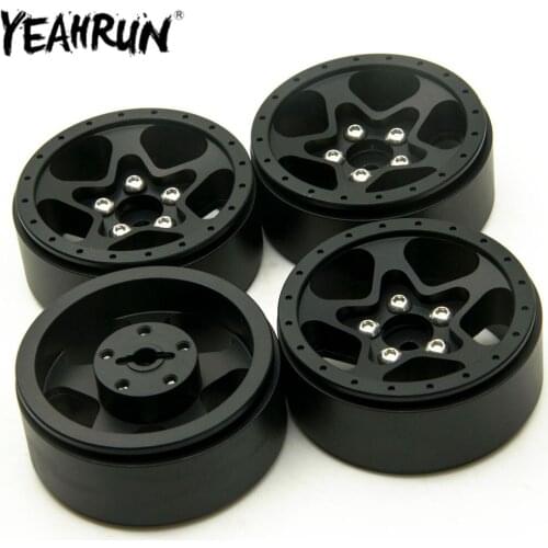YEAHRUN 1.9" Beadlock Wheels Rim 24mm Width for 1/10 RC Crawler Axial SCX10 CC01 RC Climbing Car Wheel Hub Parts