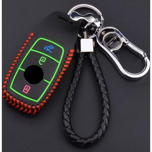 Leather Car Key Cover Case Shell Bag Protective soft For Mercedes Benz 2017 E Class W213 2018 S class Accessories Car styling