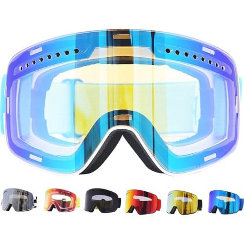 Magnetic Ski Goggles Winter Snow Sports Snowboard Goggles Anti-fog UV Protection Snowmobile Spherical Riding Skiing Eyewear Mask