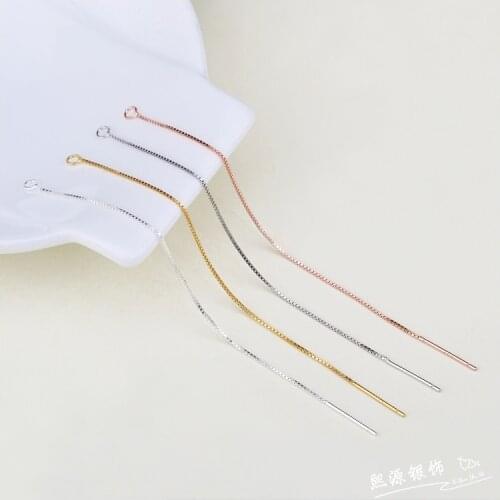 S925 sterling silver DIY material accessories box chain ear line semi-finished products handmade earrings silver jewelry accesso