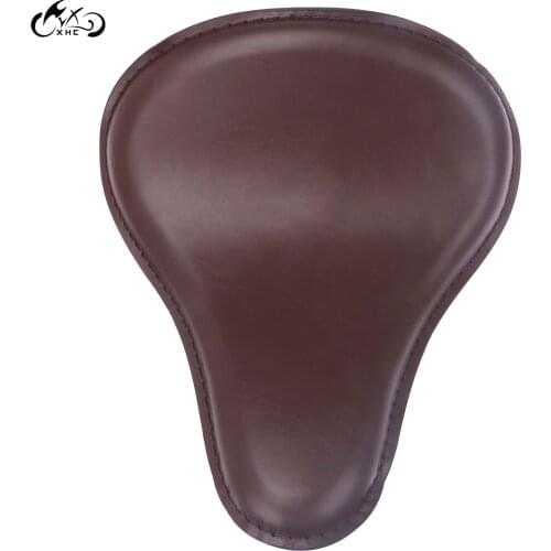 Motor Brown Leather Slim Solo Seat Driver Sitting Cushion For Harley Dyna Fat Bob FXDF Sportster Bobber Chopper Street Bob FXDB