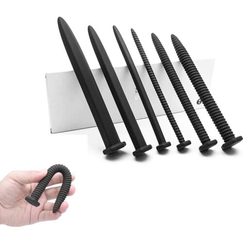 15.5cm Long Hexagon Head Soft Silicone Penis Plug Catheters Sounds Stretching Male Chastity Urethral Dilators Sex Toys For Men