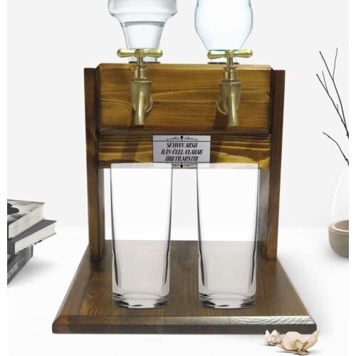 Personalized Double Tap Natural Wood Rack Stand-Walnut