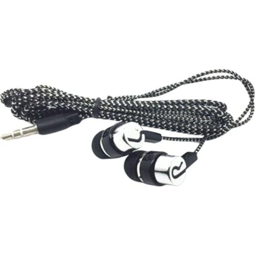 Braided wired earphones Subwoofer In-Ear Earphones Noise Isolating Headset for Phones MP3 MP4 PC Game