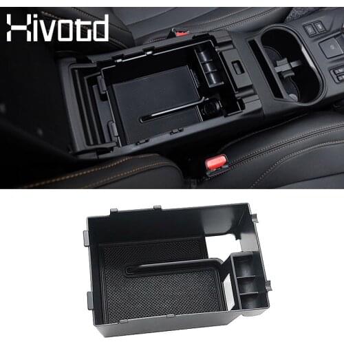 Hivotd For Subaru XV 2017 2018 2019 Accessories Armrest Storage Box Center Console Container Organizer Tray Case Car Styling