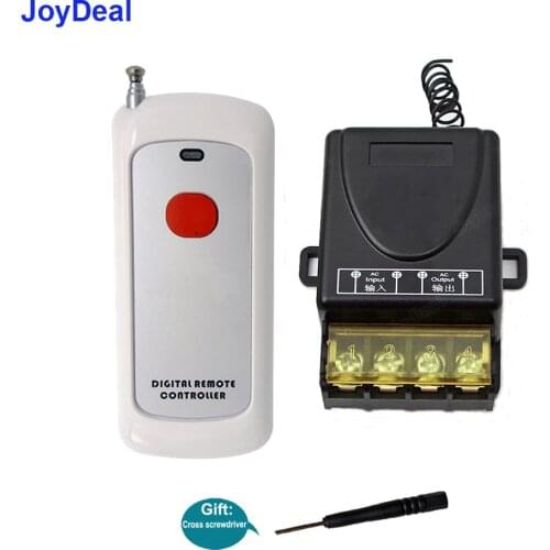 433Mhz AC 220V 30A 1 Channel Remote Control Switch Water Pump Motor LED Lamp Remote Controller + Long Range Distance Transmitter