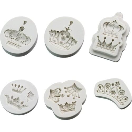 Variety Imperial Crown Silicone Mold 3D Princess Queen stephenine Molds Fondant Cake Cupcake Decorating Tools CT2114