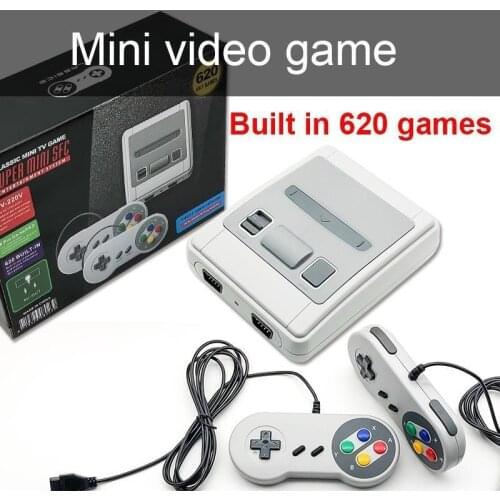 Retro TV Game Console with 620 Classic Games 8bit AV Output Video Mini Handheld Video Console Dual Gamepad Family Gaming Player