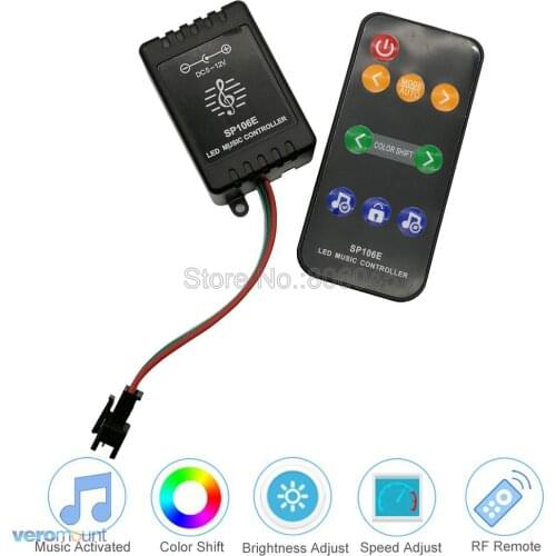 SP106E 9keys SPI Music Controller 600 Pixel DC5V-12V WS2811 /WS2812B /6812 /1903/6803 Magic LED Pixel LED Strip Music Controller