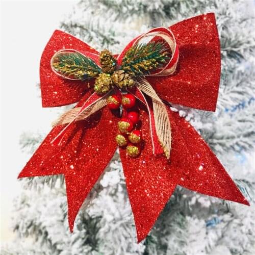 Christmas Tree Bow Christmas Ornaments Bell 3 Type Mix Home Garden Bows Christmas/Wedding Party Decoration