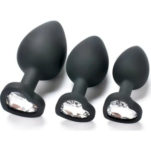 Silicone Heart Anal Plug Sex Toys Prostate Massager Anus Toys For Women Man Couple Gay Removable Jewel Decoration Butt Plug