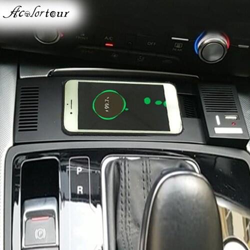Usb charger qc3.0 quick charging ports plug in socket lighter adapter For Audi A6 C7 RS6 A7 2017 2018 car qi wireless charger