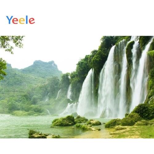 Spring Mountain Waterfall Lake Forest Nature Photography Backdrops Vinyl Photographic Background For Photo Studio Photophone
