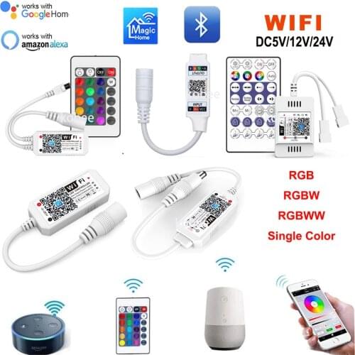 Wifi LED Bluetooth Controller DC5V 12V 24V RGB RGBW 2.4G Touch Android IOS APP For 5050 2835 WS2811 WS2812B Led Strip Magic Home
