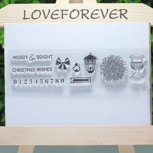 Merry bright christmas wishes 1-9 transparent clear stamps for Scrapbooking/Card Making/sewing/Stamp set stationery Decor Supply