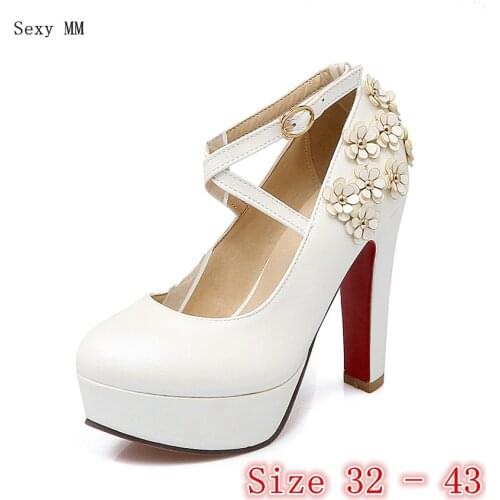 Women High Heel Shoes Platform Pumps Woman High Heels Party Wedding Shoes Ladies Kitten Heels Small Plus Size 32 33- 40 41 42 43