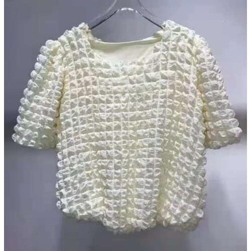 2021 Autumn Fashion Sweaters & Pullovers High Quality Ladies Twist Knitting Puff Sleeve Casual Beige Jumpers Women Knitwear