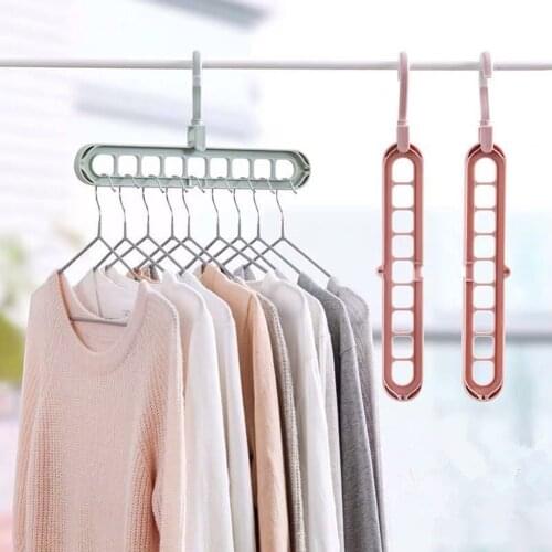 1PC Clothes Hanger Organizer Closet Organizer 9-hole Space Saving Hanger Magic Hanger Scarf Hangers Laundry Drying Racks