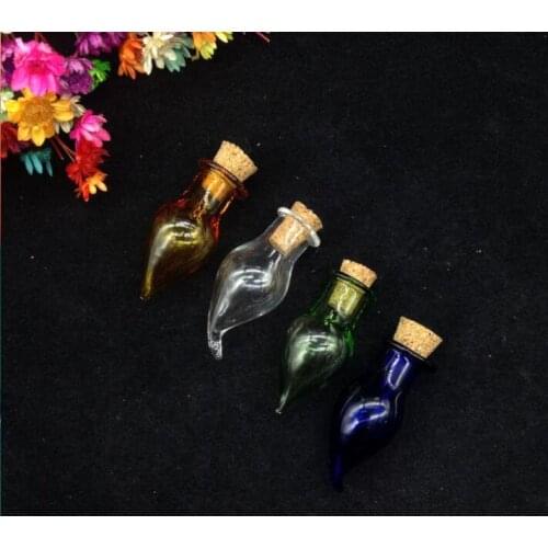 100sets/lot glass bottle with wood cork,mix color cork stopper glass vial, craft decorative Wishing perfume essential oil Vial