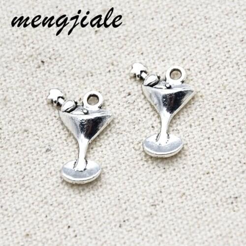 15pcs Vintage Metal Alloy Wine Glass Charms Pendants For Jewelry Making Finding Accessories Wholesale