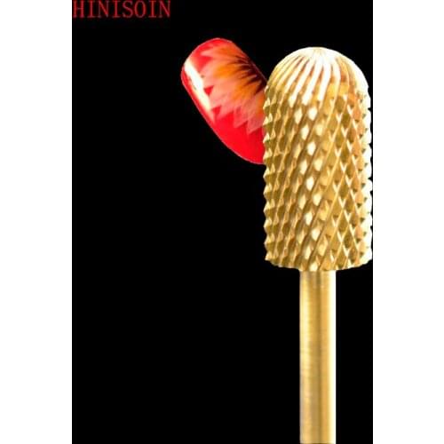 2pcs HIVISOIN Carbide Nail Drill Bit - Small Barrel Smooth Top Bit -C(60030130)-Gold