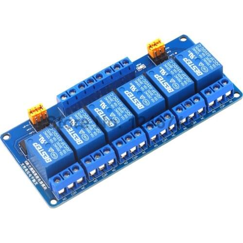 3.3V 5V 12V 24V 6 Channel Relay Module High and low Level Trigger Dual Optocoupler Isolation Relay Module Board
