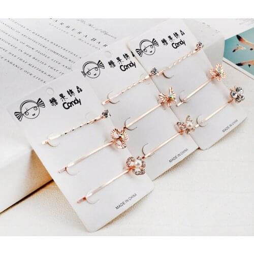3pcs/set Rhinestone Women Lady Hairpin Barrettes Hairclips Hair Accessories Clip Butterfly