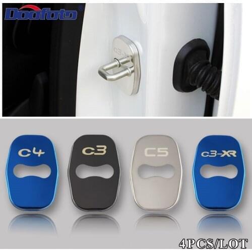 4pcs Car Door Lock Cover Amblems For Citroen C3 XR C5 C6 C8 C4L DS3 DS4 DS5 DS5LS DS6 Accessories Styling Cover stickers