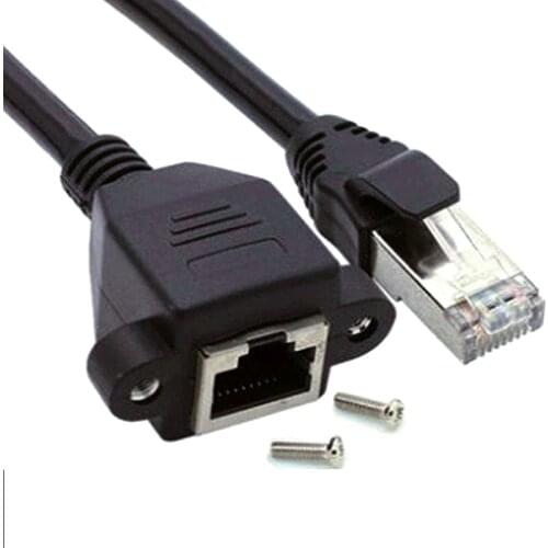 8Pin RJ45 Cable Male to Female Screw Panel Mount Connector Ethernet LAN Network Extender 8 Pin Extension Cable