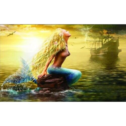 5D Diy Diamond Painting Beauty Fish Cross Stitch Resin Diamond Sets Decorative Full Diamond Embroidery Diamond Mosaic Crafts