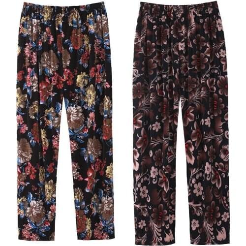 Slacks Womens Loose Summer Pants Soft Ice Silk Ankle-Length Black Wide Leg Pants Grey Loose Women High Waisted Trousers