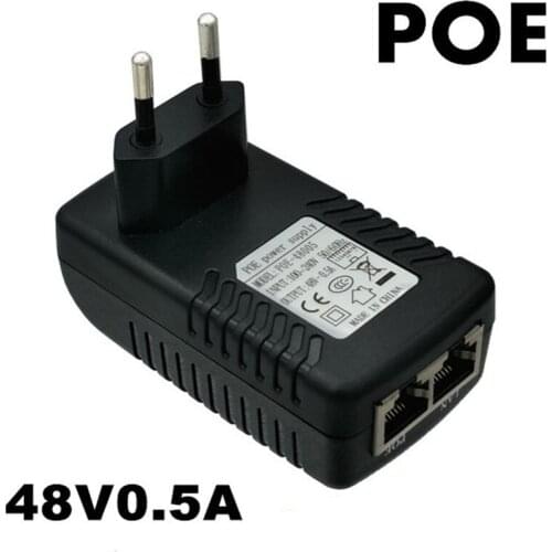 CCTV Security AC 110V-240V to DC 48V 0.5A POE Injector power adapter Ethernet IP Camera Phone PoE Power Supply UA/EU/UK/US